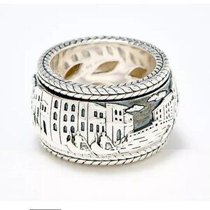 JAI Sterling Silver Italy Captured Moment Spinner Ring - Size 8 NWT